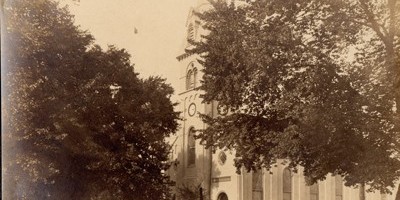 From Mr. Robert McCormick of Ardmore, PA - unique in that it shows a close up of the George Street side of the church in the early 20th century.
